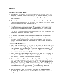 CHAPTER 1 Answers to Questions for Review Answers to