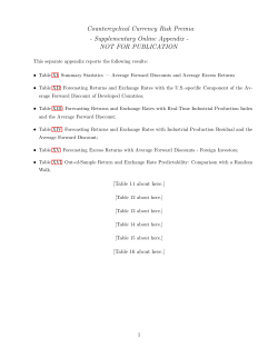 Supplementary Appendix - Wharton Finance Department