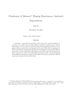 Persistence of Memory? Waning Experiences, Anchored Expectations
