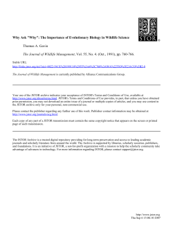 "Why": The Importance of Evolutionary Biology in Wildlife Science