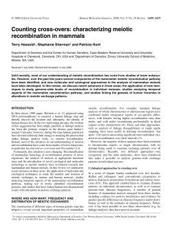 Counting cross-overs: characterizing meiotic recombination in