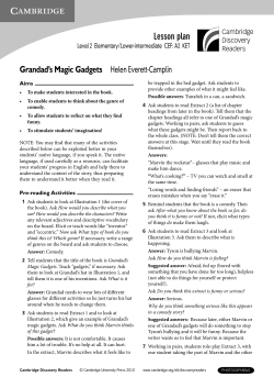 Lesson plan Grandad`s Magic Gadgets Helen Everett