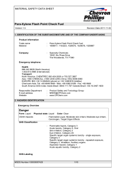 Para-Xylene Flash Point Check Fuel Danger