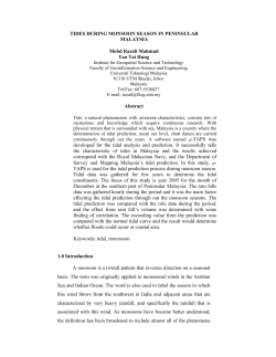 TIDES DURING MONSOON SEASON IN