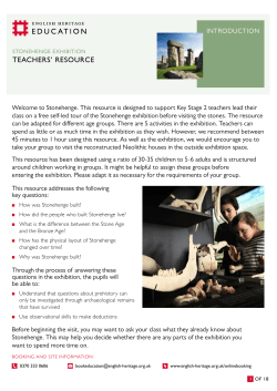 STONEHENGE EXHIBITION TEacHErS` rESOurcE