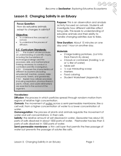 Lesson 5: Changing Salinity in an Estuary