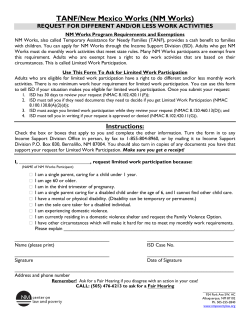 TANF/New Mexico Works (NM Works)