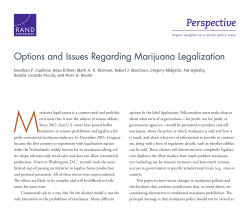 Options and Issues Regarding Marijuana Legalization
