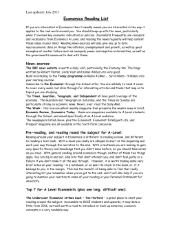 Economics Reading list