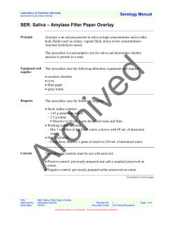 SER: Saliva &ndash; Amylase Filter Paper Overlay