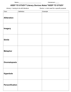 KEEP TO STUDY**Literary Devices Notes**KEEP TO