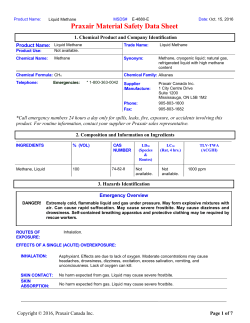 Methane, Liquid MSDS (E4880)