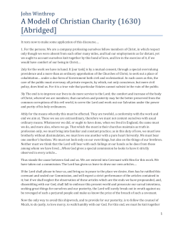 A Modell of Christian Charity (1630) [Abridged]