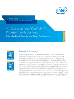 4th Generation Intel&reg; Core&trade; vPro&trade; Processor Family Overview