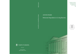 ANTON PAIER Ribosome Degradation in Living Bacteria