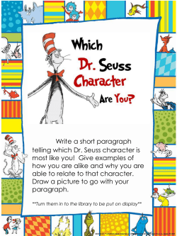 Write a short paragraph telling which Dr. Seuss character is most