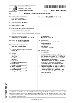 Superconductive metal oxide material - European Patent Office