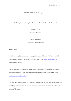 RUNNING HEAD: Predicting the vote