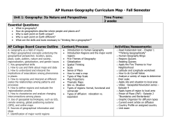 AP Human Geography Curriculum Map