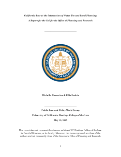 1 California Law at the Intersection of Water Use and Land Planning