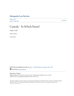Custody - To Which Parent? - Marquette Law Scholarly Commons
