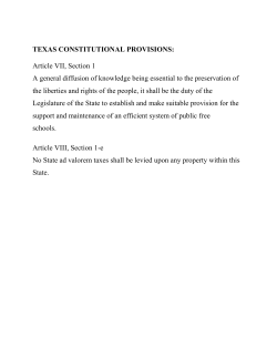 TEXAS CONSTITUTIONAL PROVISIONS: Article VII, Section 1 A