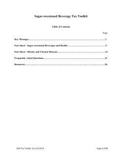 Sugar-sweetened Beverage Tax Toolkit