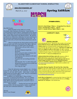 Newsletter - Blairstown Elementary School