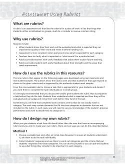 Assessment Using Rubrics