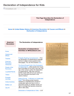Declaration of Independence for Kids