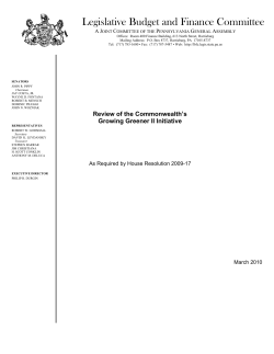review the Commonwealth`s Growing Greener II initiative