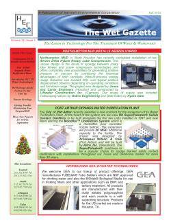 The Wet Gazette - Hartwell Environmental Corporation
