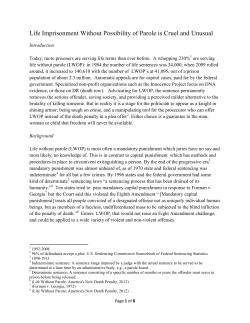 Life Imprisonment Without Possibility of Parole is Cruel and Unusual