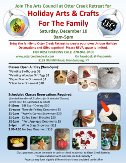 Join The Arts Council at Otter Creek Retreat for