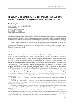 REALISING HUMAN RIGHTS IN TIMES OF RECESSION: WHAT