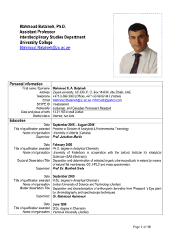 List of Contributions