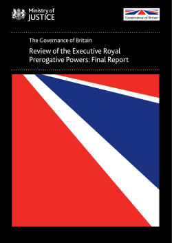 Review of the Executive Royal Prerogative Powers: Final Report