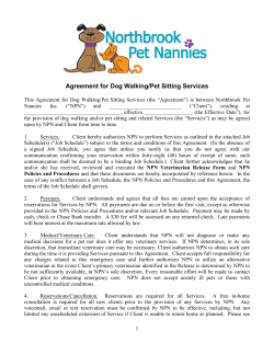 Agreement for Dog Walking/Pet Sitting Services