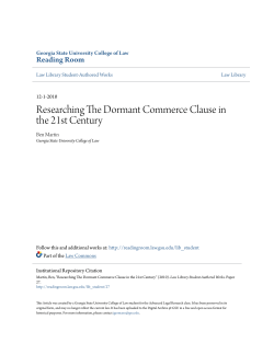 Researching The Dormant Commerce Clause in the 21st Century