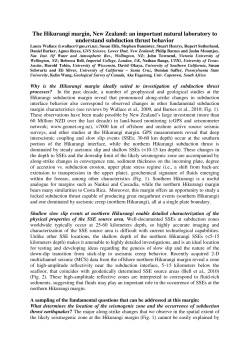 The Hikurangi margin, New Zealand: an important