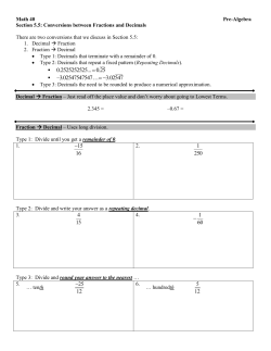 Section 5.5: Conversions Between Fractions and Decimals