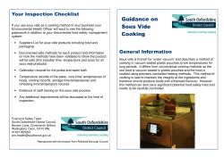 Guidance on Sous Vide Cooking - South Oxfordshire District Council