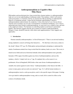 Anthropomorphism as Cognitive Bias Mike Dacey - Philsci