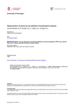 University of Groningen Oligomerisation of ethene by new palladium