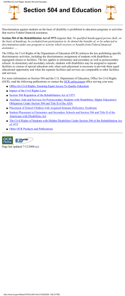 Section 504 and Education - Assistive Technology Training Online