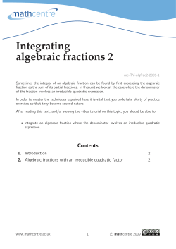 Integrating algebraic fractions 2