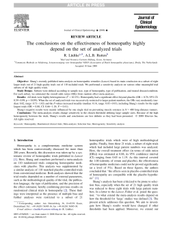 The conclusions on the effectiveness of homeopathy highly depend