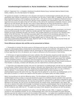 Anesthesiologist Assistants vs. Nurse Anesthetists &hellip; What Are the