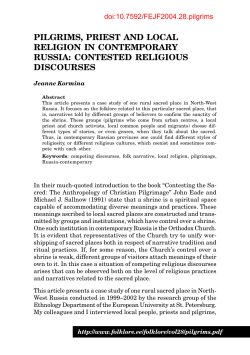Pilgrims, Priest and Local Religion in Contemporary