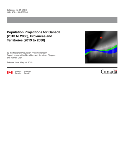 Population Projections for Canada (2013 to 2063)